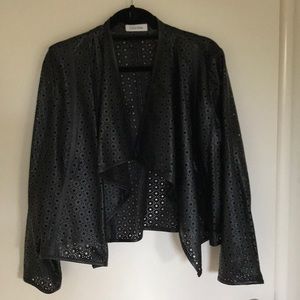Calvin Klein pleather perforated jacket. Size 8